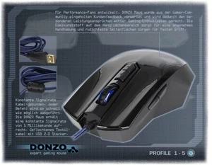 DONZO SI-969 Gamer USB Kabel Maus 3200dpi 7-Tasten optische Mouse beleuchtet NEU - Bild 1 von 1