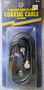 Barjan 9 stóp RG59AU Podwójna antena CB Kabel koncentryczny kofazowy 300-522 NOS - Zdjęcie 1 z 5