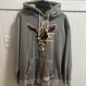 Vgt American Eagle Outfitters Men’s Logo Hoodie Gray Sherpa Flleece XL - Picture 1 of 9