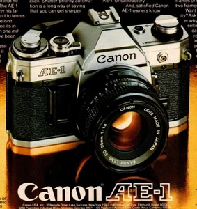Vintage 1980 Ad Canon AE-1 Camera Advertisement John Newcombe Satisfied 1980 - Picture 1 of 3