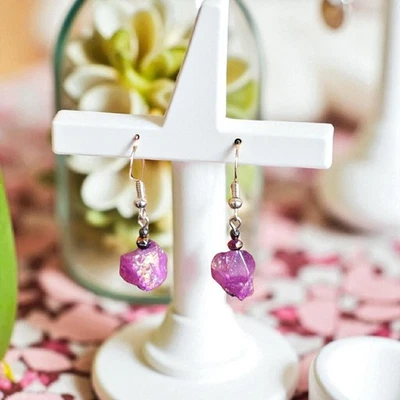 Pendientes hechos a mano con cuarzo, hematita, cristal Czch. Gancho de acero inoxidable. Foto 1 de 4