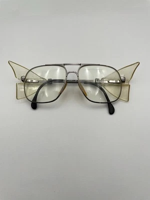 Gafas de seguridad vintage Titmus Z87.1 para hombre marco plateado borde completo con protectores laterales Foto 1 de 4