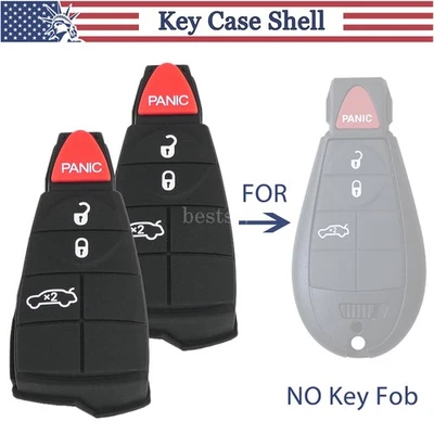 2 Replacement Key fob Rubber 4 Button for 2008-2010 Chrysler 300 Dodge Charger - Image 1 of 4