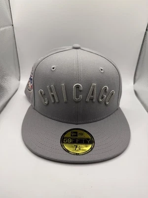 New Era 59FIFTY Chicago Cubs Serie Mundial Paquete de Colores Gris Sombrero Ajustado Talla 7 1/8 Foto 1 de 4