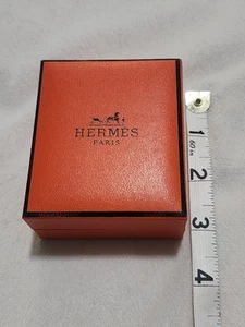Hermes Empty Necklace Jewelry Square Box 3 X 2.5 X 1.25 VERY NICE CHEAP - Picture 1 of 11