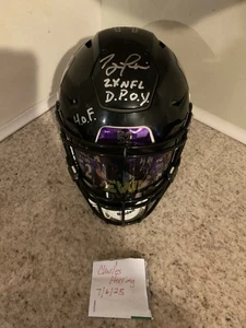 Ray Lewis Signed Speedflex Helmet Chrome Baltimore Ravens Beckett speed flex HOF - Picture 1 of 8