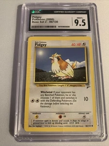 Pidgey Pokémon (2000) Base Set 2 - 86/130 CGC Mint+ 9.5 - Picture 1 of 2