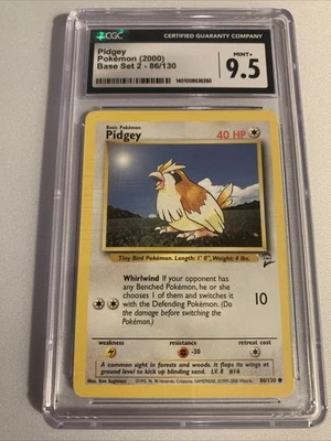 Pidgey Pokémon (2000) Base Set 2 - 86/130 CGC Mint+ 9.5 - Image 1 of 2