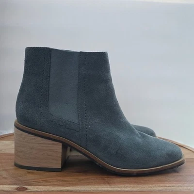Botas femininas Splendid Alicia camurça Chelsea salto bloco cinza tamanho 7M - Imagem 1 de 4