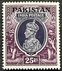 PAKISTAN KGV1 1947 SG 19 25R SLATE-VIOLET & PURPLE MINT NEVER HINGED, CAT £120