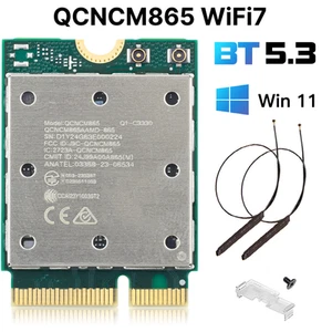 QCNCM865 WiFi 7 M.2 Intel AMD Internal Network Card Bluetooth 5.3 Adapter Win 11 - Afbeelding 1 van 8