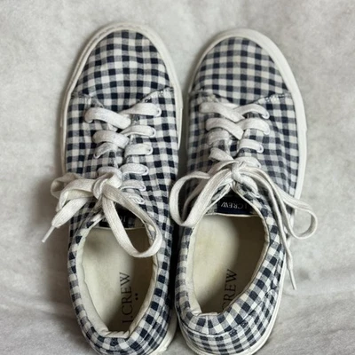 Lindo J. Zapatillas Crew Roadtrip con cordones azules y blancas a cuadros talla 8 Foto 1 de 4