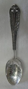 Cuchara de bautizo de plata esterlina Stork Mauser récord de nacimiento 1908 - Imagen 1 de 9