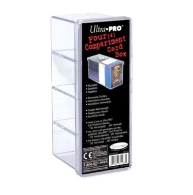 (Minor Damage) Ultra PRO 4 Compartment Storage Box Holds 240 Trading Cards 81163 - Image 1 of 4