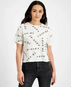 Love Tribe Juniors' Friends Cropped Graphic T-Shirt White Short Sleeve Size 2X - Picture 1 of 3
