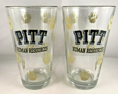 University of Pittsburgh Pitt Panthers Human Resources Beer Pint Glass Set of 2 Cover