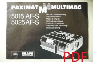 Instructions slide projector BRAUN MULTIMAG 5015 AF-S 5025 AF-S - on EMail/CD - Picture 1 of 2