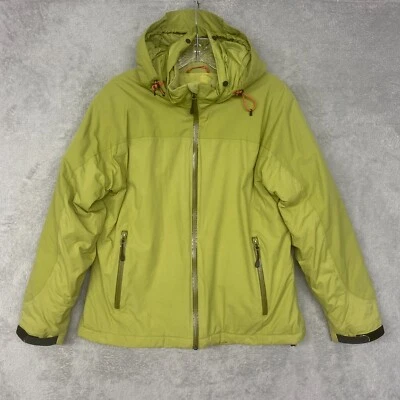 Lands End Jacket Womens Small Green Aqua Check Nylon Hooded Full Zip Outdoor - Image 1 of 4