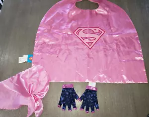 niñas ROSA PRETENDER JUGAR CAPA GUANTES DISFRAZ MURCIÉLAGOS PELO BANDANA talla 4/6X lote - Imagen 1 de 1