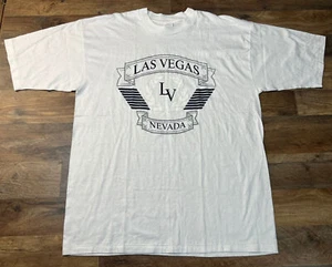 Vintage Las Vegas Nevada White T Shirt Single Stitch Tee Size XL Varieties - Picture 1 of 16