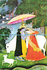 D167143 India. Radha And Krishna Under An Umbrella. Chamba. India Tourism Develo