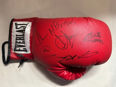 Tommy "Hit Man" Hearns, Roberto Duran & "Sugar" Ray Leonard Signed Boxing Glove - Image 1 of 3