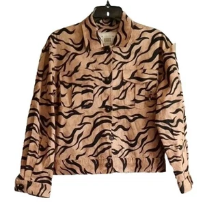Scotch & Soda braun/schwarz Mischung Tiger Print Knopfleiste Jacke Gr. 10/14 EU neu ohne Etikett - Bild 1 von 9