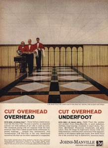 1961 Johns Manville: Cut Overhead Vintage Print Ad - Picture 1 of 1