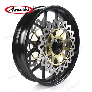 Llanta delantera negra y rotor de disco de freno dorado Fit Honda CBR1000RR 2004 2005 - Imagen 1 de 5