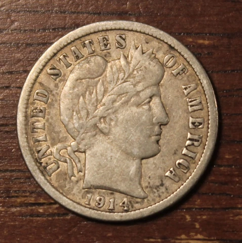 1914 D Barber Dime Choice VF XF.................Lot 5956 Cover
