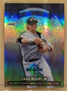 1997 Donruss LIMITED EXPOSURE #48 Craig Biggio HOF RARE DUAL SIDED REFRACTOR