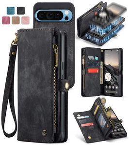 For Google 9 Pro XL 9 Pro Heavy Duty Zipper Purse Wallet Case with Wrist Strap - Picture 1 of 42