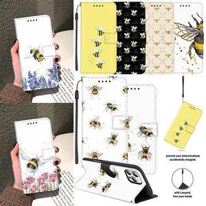 Magnetic Flip Leather Bee Phone Cover For iPhone 16 Pro Max 12 13 14 15 16e Case - Picture 1 of 64
