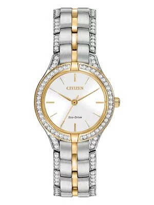 Citizen FE2064-52A Women's Crystal Accent Two-Tone Bracelet 28mm Watch MSRP $325 - Image 1 of 2