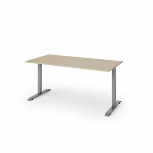 ISOLA linear desk L.1000xD.600xH.740 with birch top and bonderized grey struc... - Picture 1 of 2