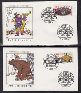 Germany 1989 FDC - 4 beautiful First Day Cover from 1989 Zirkus - Picture 1 of 2