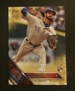 2016 Topps GOLD, Texas Rangers - TONY BARNETTE - Serial #0841/2016 (RC)