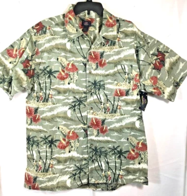 Pacific Coast Highway Men's Large Vintage Hawaiian Hula Girl Button Shirt NWT - Image 1 of 4