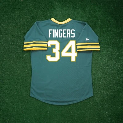 Camiseta Rollie Fingers 1975 Oakland Athletics Cooperstown Home & Road Throwback - Imagem 1 de 2