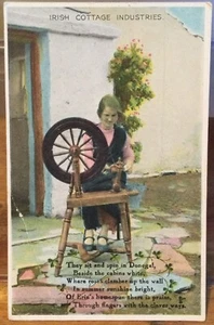 Postal IRISH COTTAGE INDUSTRIES Sit and Spin Donegal Irlanda verso mujer Acme - Imagen 1 de 2