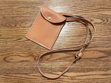 Handmade Leather Passport or Wallet Case, Adjustable Strap, Veg-Tanned Leather