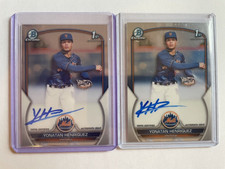 YONATAN HENRIQUEZ Auto (2) New York Mets 2023 Bowman Chrome 1st On-card AUTOs!!