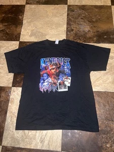 NUOVA T-shirt Kendrick Lamar uomo 2XL stile hip hop bootleg grafica nera maglietta rap - Foto 1 di 7