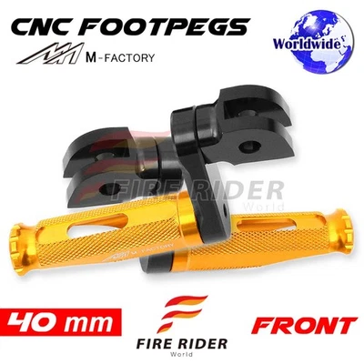 Clavijas de pie ajustables doradas de 40 mm SHINOBI para VFR 800 F Interceptor 14 15 16 Foto 1 de 4