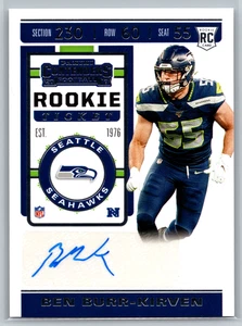 Ben Burr-Kirven 2019 Panini Contenders Rookie Ticket Auto #216 Seattle Seahawks - Picture 1 of 2