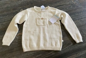 Bella Bliss Boy Sweater 100% Cotton Off White Size 3 - Picture 1 of 4