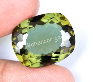 Natural Hiddenite 25.50 Ct Green Cushion Rare Certified Stunning Gemstone - Picture 1 of 5