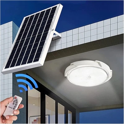20CM LED Solar Ceiling Light Outdoor Indoor Pendant Garden Security Flood Lamp - Image 1 of 4