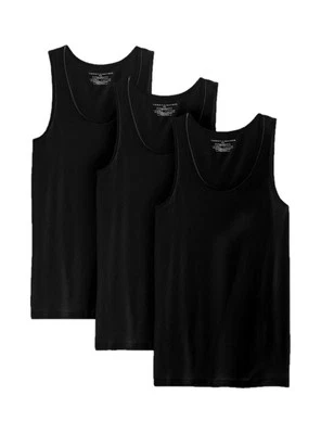 Tommy Hilfiger nuevo con etiquetas.  Pack de 3.  Camiseta clásica de algodón.  Tanque. Negro. Precio de venta sugerido por el fabricante $42,50 Foto 1 de 4