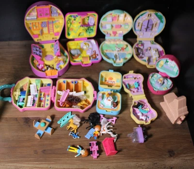 Vintage 1991 Polly Pocket Compact Lot – Bluebird Toys – 9 Compacts PARTS - Image 1 of 4